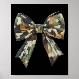 Poster Camouflage Vieux Camo Bow Camo Coquette Chasse aux
