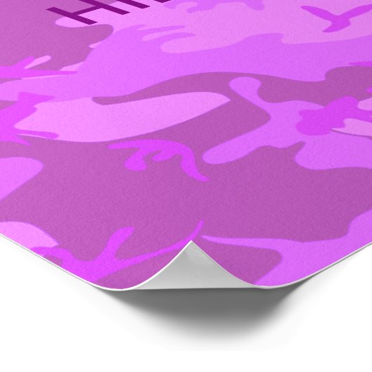 Poster Camouflage violet clair cachage petit (Coin)