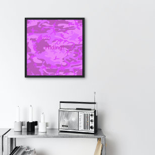 Poster Camouflage violet clair cachage petit