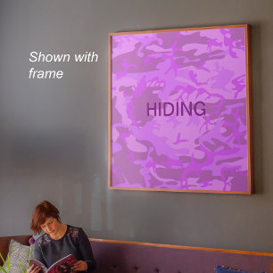 Poster Camouflage Violet Clair Citant une Phrase Cachée