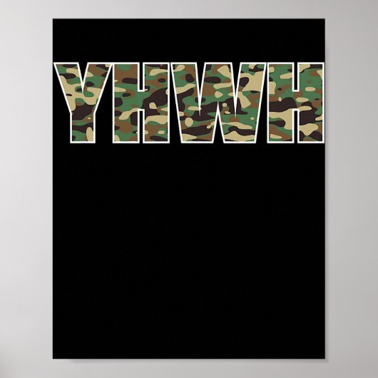 Poster Camouflage YHWH Yahweh Chasse à la camo chrétienne (Devant)