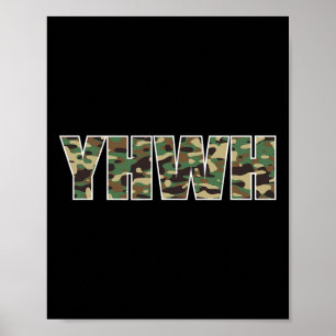 Poster Camouflage Yhwh Yahweh Chasse à la camo chrétienne