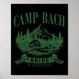 Poster Camp Bach Bride Randonnée Camping Bachelorette Par