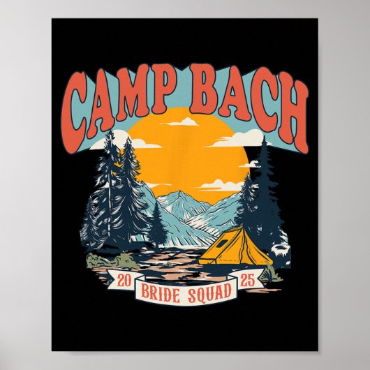 Poster Camp Bach Brigade Squad 2025 Rétro Camping Enterre (Devant)