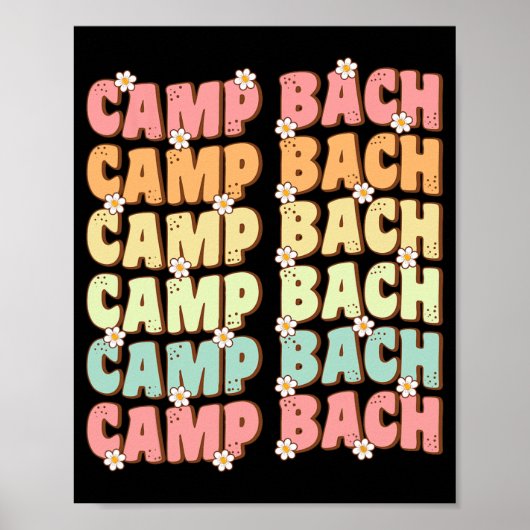 Poster Camp Bach Équipe Super Mariée Camping Bachelorette (Devant)