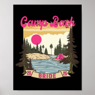 Poster Camp Bach Mariée Demoiselle D'Honneur Rétro Campin