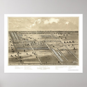 Poster Camp Chase, OH Carte panoramique - vers 1863