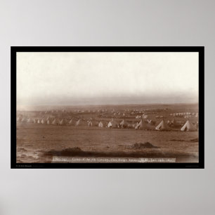 Poster Camp de la 7e cavalerie à Pine Ridge SD 1891