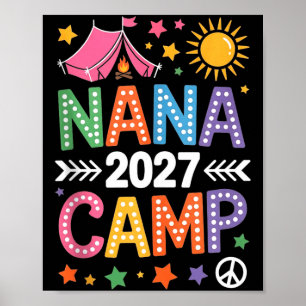 Poster Camp de Nana 2027 équipage de camping d'été vacanc