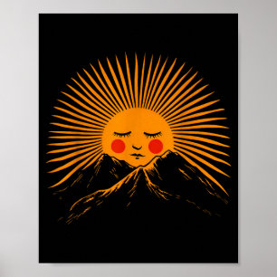 Poster Camp de vacances d'été camping feu de camp soleil
