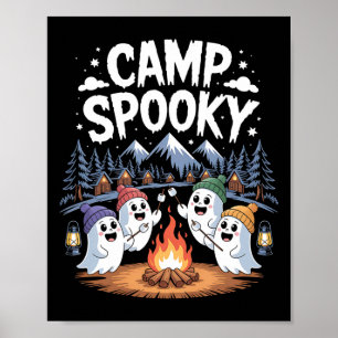 Poster Camp Éffrayant Halloween Camping Randonnées Hommes