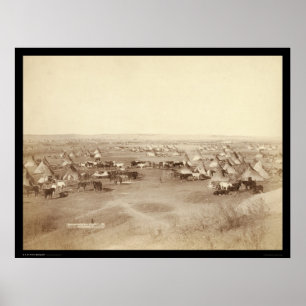 Poster Camp indien de Lakota Pine Ridge SD 1891