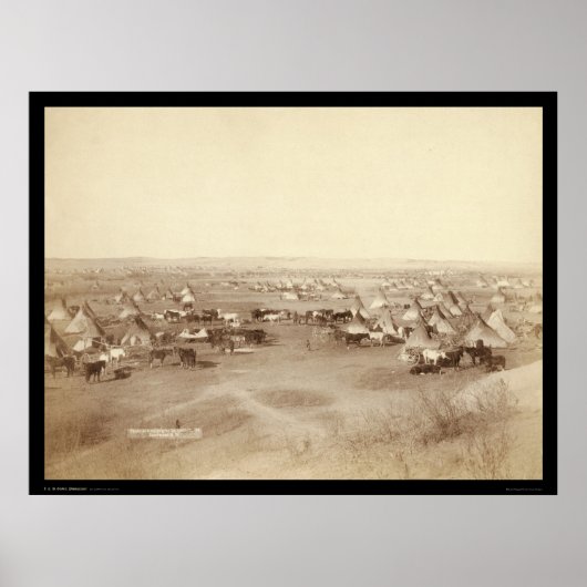 Poster Camp indien de Lakota Pine Ridge SD 1891 (Devant)