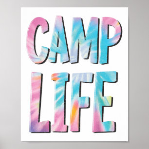 Poster Camp Life Cravate-die Summer Top Pour Filles Camp
