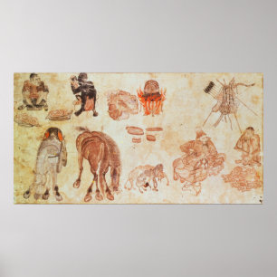 Poster Camp nomade mongol, XVe siècle