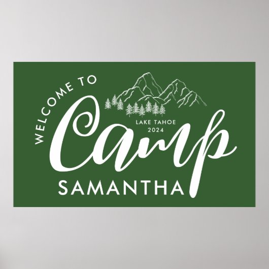 Poster Camp Personnalisé Bachelorette Party Moderne Rusti (Devant)
