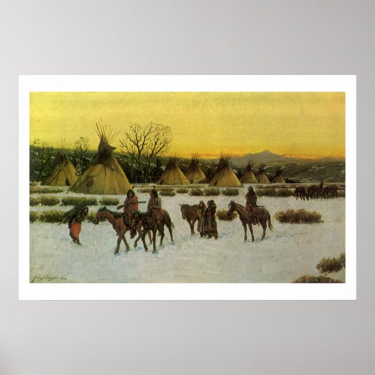Poster Camp Sioux à Wounded Knee par John Hauser (Devant)