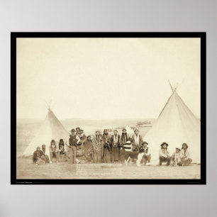Poster Camp Tipi indien de Big Foot SD 1890