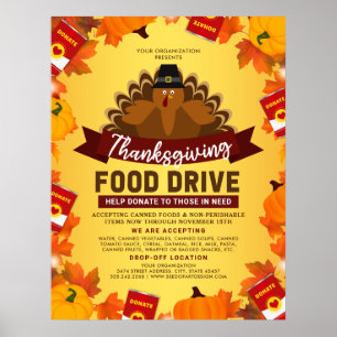 Poster Campagne alimentaire de Thanksgiving Charity Fundr