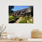 Poster Campagne cottage au toit de chaume (Cuisine)