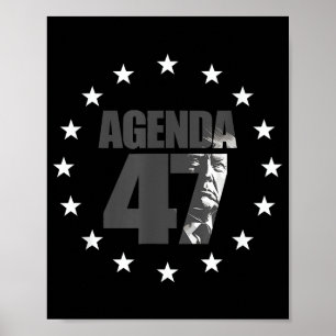Poster Campagne de réélection patriotique Agenda 47 Trump