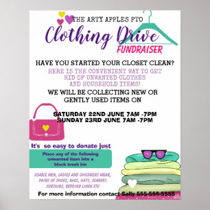 Poster campagne de vêtements PTA campagne de financement
