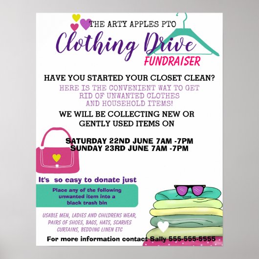 Poster campagne de vêtements PTA campagne de financement  (Devant)