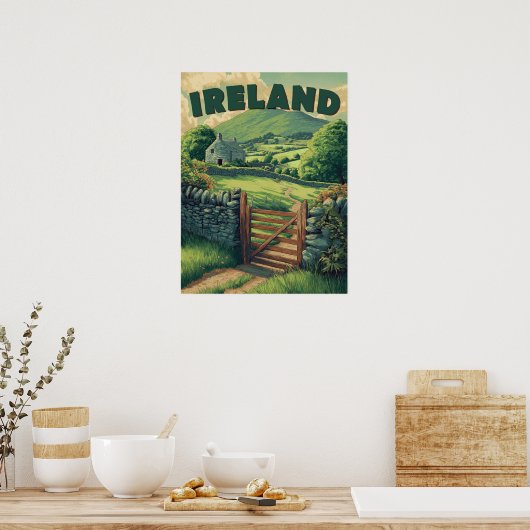 Poster Campagne d'Irlande vintage (Cuisine)