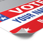 Poster Campagne électorale rouge blanc bleu étoiles (Coin)