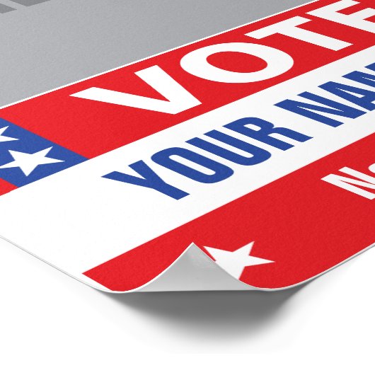 Poster Campagne électorale rouge blanc bleu étoiles (Coin)