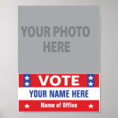 Poster Campagne électorale rouge blanc bleu étoiles (Devant)