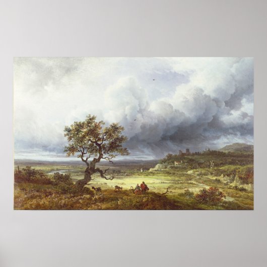 Poster Campagne sous un ciel orageux (Devant)