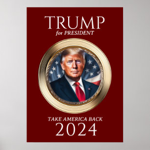 Poster Campagne Trump 2024 Red Keepsaké républicain