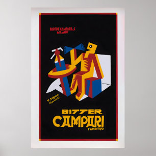 Poster Campari amer par Fortunato Depero Vintage