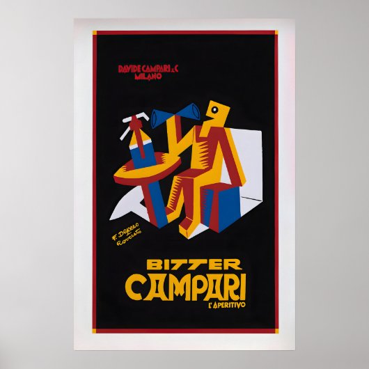 Poster Campari amer par Fortunato Depero Vintage (Devant)