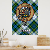 Poster Campbell Crest au-dessus de Tartan (Cuisine)