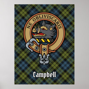 Poster Campbell Crest sur Tartan