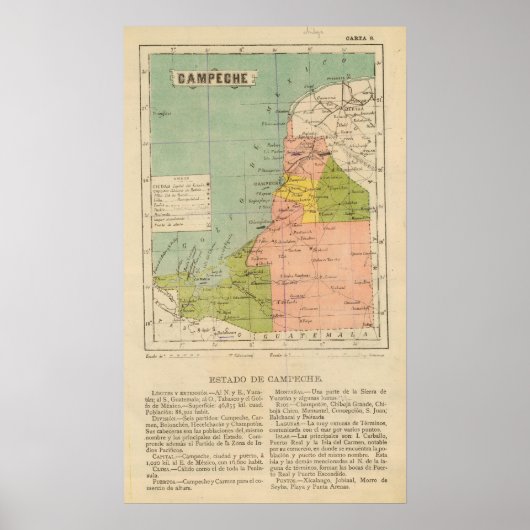 Poster Campeche, Mexique (Devant)