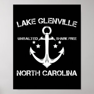 Poster Campement de pêche drôle Lake Glenville Caroline d