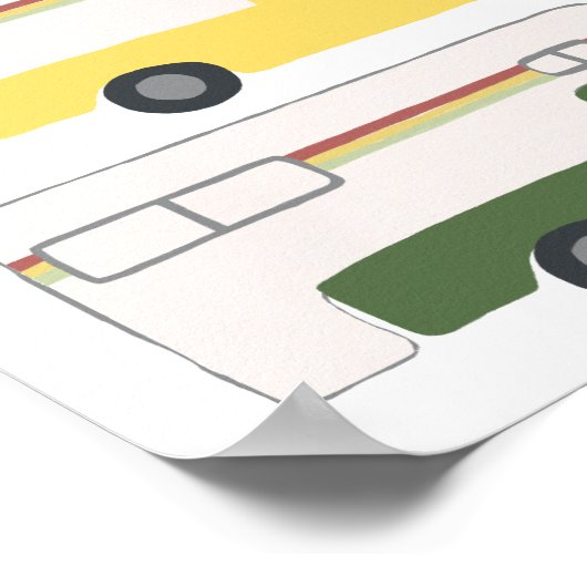 Poster Camper Camper Camping RV Rasta Art (Coin)