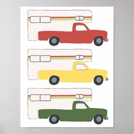 Poster Camper Camper Camping RV Rasta Art (Devant)