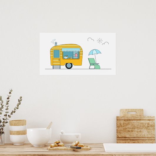 Poster Camper-remorque (Cuisine)