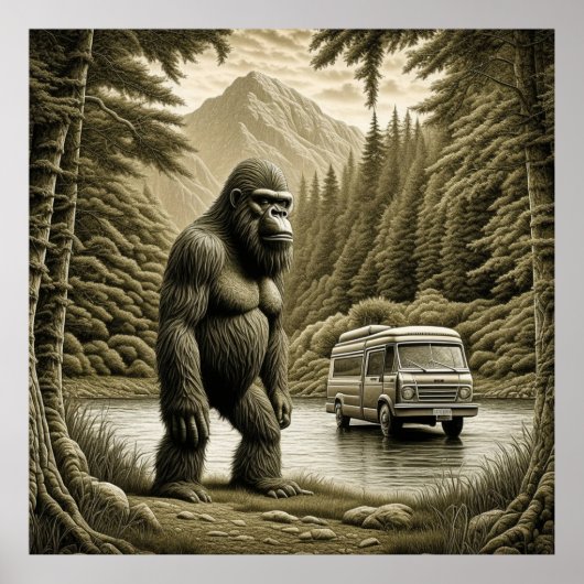 Poster Camper vintage Bigfoot et RV (Devant)