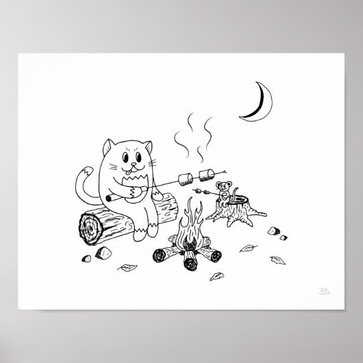 Poster Campfire Cat & Mouse Art Imprimer 100318 (Devant)