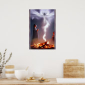 Poster Campfire Magic - AI Imaginaire Art Imprimer Tribal (Cuisine)