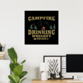 Poster camping and drinking (Bureau à domicile)
