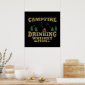 Poster camping and drinking (Cuisine)