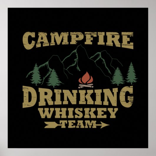 Poster camping and drinking (Devant)