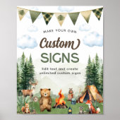 Poster Camping Anniversaire Fête Signes personnalisés (Devant)