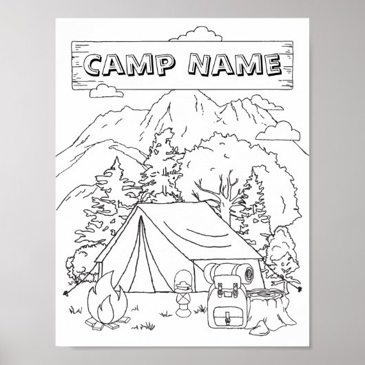 Poster Camping Art Galerie de Camping Art Camping Bois Mu (Devant)